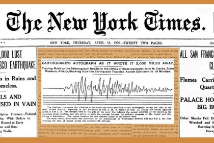 A seismograph recording earthquake wave patterns