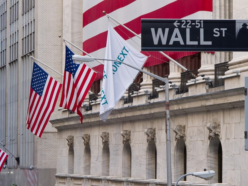 The Wall Street sign outside the New York Stock Exchange